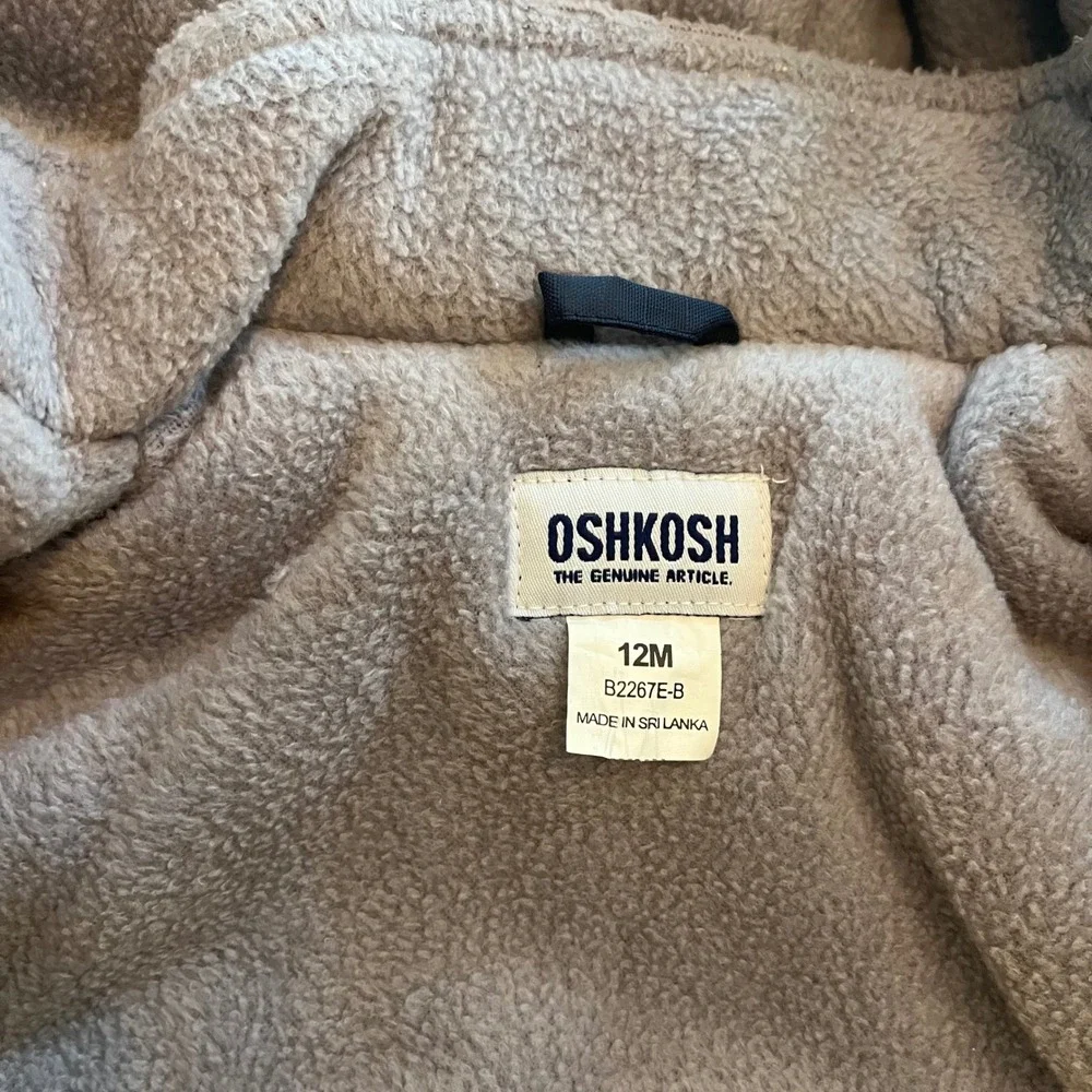 Vintage 90s OshKosh Bgosh Colorblock Winter Jacket Blue Hooded Baby Boy 12M